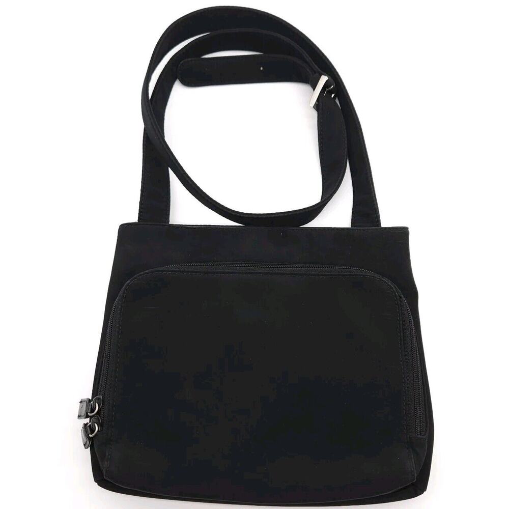 Hobo International Black Nylon Fabric Medium Crossbody Purse Shoulder Strap Bag
